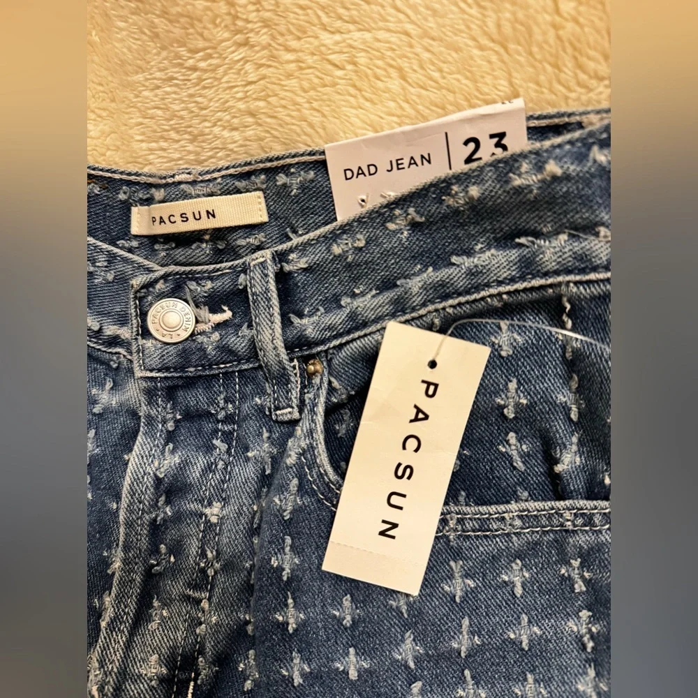 PacSun Medium Blue Distressed Dad Jeans - 23 - Picture 6 of 9